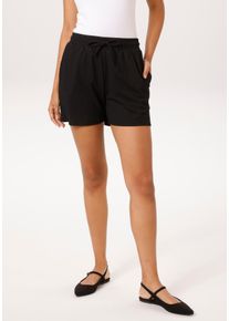 Shorts Aniston CASUAL, Damen, Gr. 42, N-Gr, schwarz, Web, Obermaterial: 98% Polyester, 2% Elasthan, Strukturmuster, unifarben, figurumspielend kurz, Hosen Shorts, aus strukturierter, elastischer Stoff-Qualit&auml;t - NEUE KOLLEKTION