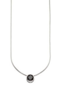 Kette mit Anh&auml;nger Bruno Banani "Schmuck Geschenk Silber 925 Halsschmuck Halskette Schlangenkette Stein", silber (silberfarben, schwarz), Halsketten, Damen, Silber 925 (Sterlingsilber), L: 45, Kette mit Anh&auml;nger, mit Zirkonia (synth.), Korund (synth.) oder Spinell (synth.)