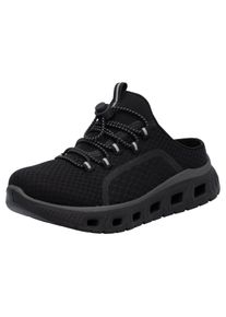 Clog RIEKER SPORT, Damen, Gr. 39, schwarz, Textil, Schuhe Clog, Outdoormode, Plateau, Sommerschuh mit MemoSoft-Ausstattung