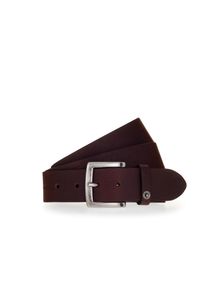 Lederg&uuml;rtel Mustang, Herren, Gr. 95, braun (dunkelbraun), Leder, unifarben, G&uuml;rtel Lederg&uuml;rtel, Mit Druckknopf-Applikation auf der Schlaufe, 4 cm