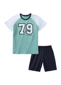 Pyjama AUTHENTIC LE JOGGER, Jungen, Gr. 146/152, blau, Single Jersey, Obermaterial: 100% Baumwolle, bedruckt, Basic, Rundhals, abgesteppte Kante, Homewear-Sets Pyjama, Schlafanzug f&uuml;r Jungs mit gro&szlig;em College-Print vorn