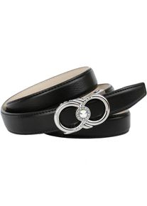 Lederg&uuml;rtel Anthoni Crown, Damen, Gr. 80, schwarz, Leder, unifarben, G&uuml;rtel Lederg&uuml;rtel, mit Schmucksteinen