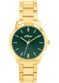 Quarzuhr s.Oliver, gold (goldfarben), Armbanduhren, Damen, Quarzuhr, Armbanduhr, Damenuhr, Mineralglas, analog