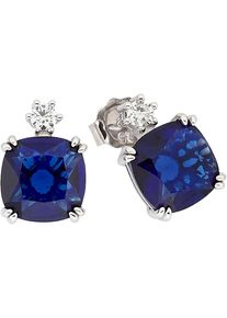 Paar Ohrstecker Firetti "Schmuck Geschenk Silber 925 Ohrschmuck Ohrringe Royal", blau (silberfarben, dunkelblau, kristallwei&szlig;, dunkelblau, kristallwei&szlig;), Ohrringe, Damen, Silber 925 (Sterlingsilber), Paar Ohrstecker, mit Zirkonia (synth.)