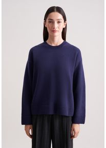 Strickpullover Seidensticker, Damen, Gr. XL, dunkelblau, 80% Wolle, 15% Polyamid, 5% Kaschmir, relaxed fit, Rundhals, Pullover Strickpullover, Sweater