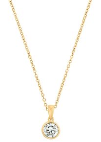 Kette mit Anh&auml;nger s.Oliver "Solit&auml;r-Optik", gold (gelbgoldfarben, wei&szlig;), Halsketten, Damen, Silber 925 (Sterlingsilber), L: 45, Kette mit Anh&auml;nger, mit Zirkonia (synth.)