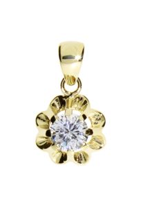 Kettenanh&auml;nger OSTSEE-SCHMUCK "- Pia 6 mm - Gold 333/000 - Zirkonia" Gr. 19, gold (gold 333, goldfarben, gelb), Schmuckanh&auml;nger, Damen, Gelbgold 333, Kettenanh&auml;nger