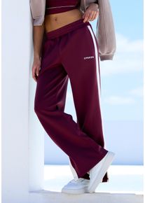 Relaxhose Copenhagen Studios, Damen, Gr. L (44/46), N-Gr, weinrot, Trikot, Obermaterial: 75% Polyester, 17% Viskose, 8% Elasthan, unifarben mit Farbeinsatz, bequem lang, Hosen Relaxhose, mit seitlicher Druckknopfleiste