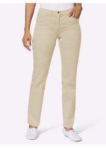 Bequeme Jeans Casual Looks, Damen, Gr. 46, Normalgr&ouml;&szlig;en, beige (sand), 96% Baumwolle, 4% Elasthan, unifarben, lang, Jeans Bequeme Jeans