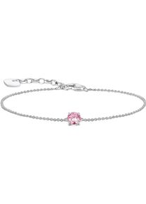 Armband Thomas Sabo "mit gro&szlig;em Zirkonia, A2156-051-14-L19V, -9-L19V, -414-14-L19V" Gr. 19, bunt (silberfarben, rosa, rosa), Armb&auml;nder, Damen, 19, Silber 925 (recycelt), Armband, mit Zirkonia (synth.)