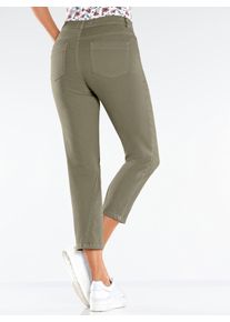 Bequeme Jeans Inspirationen, Damen, Gr. 46, Normalgr&ouml;&szlig;en, gr&uuml;n (khaki), 85% Baumwolle, 13% Polyester, 2% Elasthan, unifarben, 7/8-L&auml;nge, Jeans Bequeme Jeans