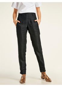 Leinenhose Heine, Damen, Gr. 40, Normalgr&ouml;&szlig;en, schwarz, 100% Leinen, unifarben, lang, Hosen Leinenhose