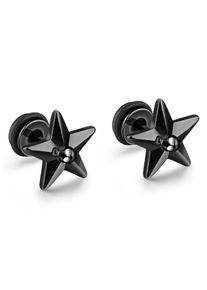 Paar Ohrstecker Firetti "Schmuck Geschenk Ohrschmuck Fake Plug Star", grau (schwarz, edelstahlfarben), Ohrringe, Damen, 6,3mm, Edelstahl, Paar Ohrstecker