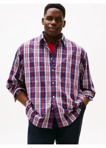 Tommy Hilfiger Big & Tall Langarmhemd "BT - FLEX POP MEDIUM CHECK", Herren, Gr. 4XL, N-Gr, preppy navy, check, Web, Obermaterial: 100% Baumwolle, TOMMY HILFIGER BIG & TALL, kariert, regular fit normal, Manschette, Hemden Langarmhemd, regular fit, Gro&szlig;e Gr&ouml;&szlig;en, kariert