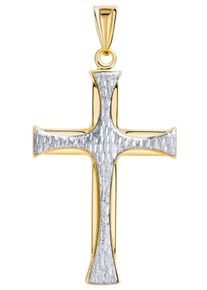 Kreuzanh&auml;nger Firetti "Schmuck Geschenk Gold 375 Halsschmuck Anh&auml;nger Halskette Kreuz", gold (gelbgoldfarben, wei&szlig;goldfarben), Schmuckanh&auml;nger, Damen, Gelbgold 375, 1,5 g, Kreuzanh&auml;nger