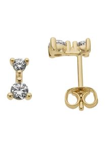 Paar Ohrstecker Firetti "Schmuck Geschenk Gold 333 Ohrschmuck Solit&auml;r", gold (gelbgoldfarben, kristallwei&szlig;, kristallwei&szlig;), Ohrringe, Damen, Gelbgold 333, Paar Ohrstecker, mit Zirkonia (synth.)