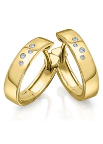 Paar Creolen ONE ELEMENT "0.04 ct Diamant Brillant Ohrringe Creolen aus 585 Gelbgold", gold, Ohrringe, Damen, Gelbgold 585, Paar Creolen