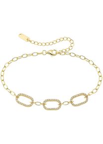 Armband "Schmuck Geschenk Silber 925 Armkette", gold (gelbgoldfarben, kristallwei&szlig;, kristallwei&szlig;), ANISTON JEWELRY & WATCHES, Armb&auml;nder, Damen, 23cm, Silber 925 (Sterlingsilber), Armband, mit Zirkonia (synth.)