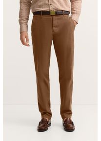 Chinohose Bugatti "Tapered Fit", Herren, Gr. 34, L&auml;nge 32, 650, messing, 98% Baumwolle, 2% Elasthan, unifarben, gerade, unten schmal, Hosen Chinohose, aus Baumwoll-Stretch