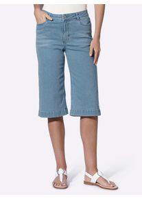 Bermudas Heine, Damen, Gr. 46, Normalgr&ouml;&szlig;en, blau, bleached, 99% Baumwolle, 1% Elasthan, unifarben, Hosen Bermudas