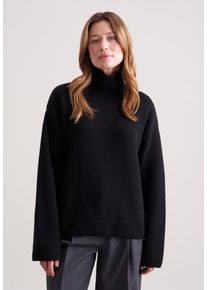 Strickpullover Seidensticker, Damen, Gr. S, schwarz, 80% Wolle, 15% Polyamid, 5% Kaschmir, relaxed fit, ohne Ausschnitt, Pullover Strickpullover, Sweater