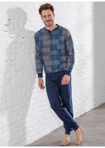Schlafanzug Normann, Herren, Gr. 44/46, blau (marine), 100% Baumwolle, Homewear-Sets Schlafanzug