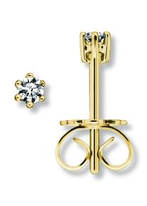 Paar Ohrstecker ONE ELEMENT "0.1 ct Diamant Brillant Ohrringe Ohrstecker aus 585 Gelbgold", gold, Ohrringe, Damen, Gelbgold 585, Paar Ohrstecker