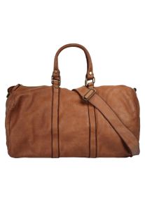 Reisetasche FORTY, Herren, Gr. B/H/T: 47cm x 27cm x 18cm onesize, braun (cognac), Leder, leicht gl&auml;nzend, unifarben, Taschen Reisetasche, echt Leder, Made in Italy