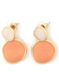 Paar Ohrstecker Firetti "Schick, modern, einzigartig", orange (gelbgoldfarben, wei&szlig;, apricot), Ohrringe, Damen, Metall, Paar Ohrstecker, mit Emaille