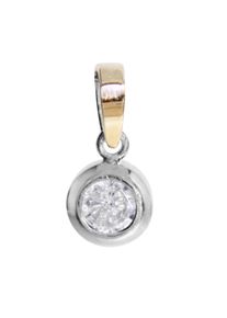 Kettenanh&auml;nger OSTSEE-SCHMUCK "- Sunny Exklusiv - Silber 925/000 & Gold 585/000 - Zirkonia" Gr. 19, silber (silber 925, silberfarben, wei&szlig;), Schmuckanh&auml;nger, Damen, Silber 925 (Sterlingsilber), Kettenanh&auml;nger