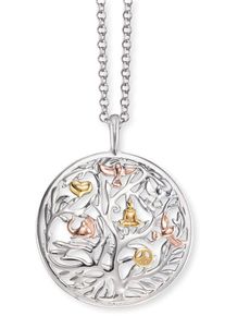Kette mit Anh&auml;nger Engelsrufer "Kette Lebensbaum", rosa (silberfarben, goldfarben, ros&eacute;goldfarben), Halsketten, Damen, Silber 925 (Sterlingsilber), L: 50, Kette mit Anh&auml;nger