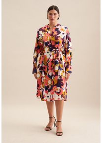 Sommerkleid Seidensticker "Schwarze Rose", Damen, Gr. 6XL52, Normalgr&ouml;&szlig;en, rosa (rosa, pink), 100% Baumwolle, gebl&uuml;mt, regular fit, Kleider Sommerkleid, 1/1 Kragen Floral