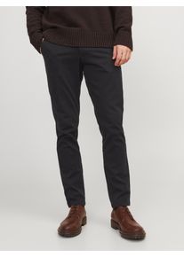 Jack & Jones Chinohose JACK & JONES "JPSTMARCO mit schmalem Bein und pflegeleichtem Stoff", Herren, Gr. 29, L&auml;nge 32, schwarz, Twill, Obermaterial: 98% Baumwolle, 2% Elasthan, unifarben, washed, schmal lang, Hosen Chinohose, washed, modisch, schmal, Baumwollmischung
