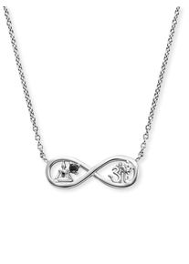 Kette mit Anh&auml;nger Engelsrufer "Yin Yang Infinity Buddha und Om", schwarz (silberfarben, kristallwei&szlig;, schwarz), Halsketten, Damen, Silber 925 (Sterlingsilber), L: 44 B: 1,33mm, Kette mit Anh&auml;nger, Made in Germany - mit Zirkonia (synth.), B:1,33mm