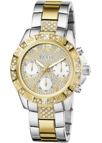 Multifunktionsuhr Guess "MAJESTY", silber (silberfarben, gelbgoldfarben), Armbanduhren, Damen, Multifunktionsuhr, Quarzuhr, Armbanduhr, Damenuhr, Datum, Edelstahlarmband