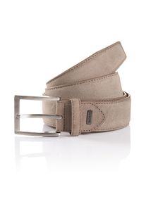 Lederg&uuml;rtel MONTI "TORONTO", Herren, Gr. 90, grau (taupe), Rindsleder, G&uuml;rtel Lederg&uuml;rtel, Veloursoptik, matt, elegant, weich, mit Logo
