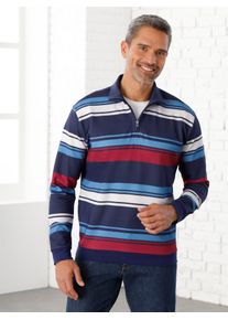 Sweatshirt CLASSIC, Herren, Gr. 48/50, blau (nachtblau, geringelt), 50% Baumwolle, 50% Polyester, gemustert, mehrfarbig, Sweatshirts Sweatshirt