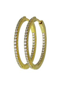 Klappcreolen OSTSEE-SCHMUCK "- Simone 30 mm - Silber 925/000, vergoldet - Zirkonia" Gr. 30, gold (goldfarben, gelb), Ohrringe, Damen, Blacklist, Klappcreolen