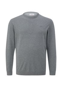 Strickpullover, Herren, Gr. 4XL, dunkelgrau, Strick, Obermaterial: 100% Baumwolle, s.Oliver MEN BIG SIZES, bestickt, unifarben, normal h&uuml;ftbedeckend, Rundhals, Flachstrickb&uuml;ndchen, Pullover Strickpullover, mit Logostickerei - Gro&szlig;e Gr&ouml;&szlig;en