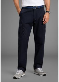 MAN'S WORLD Cargohose MAN'S WORLD "Cargohose Gro&szlig;e Gr&ouml;&szlig;en inkl. G&uuml;rtel", Herren, Gr. 74, N + U Gr, marine, Web, Obermaterial: 100% Baumwolle, unifarben, regular fit lang, Hosen Cargohose, passt jeder Gro&szlig;en Gr&ouml;&szlig;e inkl. G&uuml;rtel
