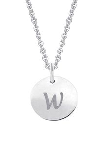 Kettenanh&auml;nger ONE ELEMENT "Buchstabe W Buchstaben Anh&auml;nger aus 333 Wei&szlig;gold &Oslash; 11,0 mm", silber, Schmuckanh&auml;nger, Damen, Wei&szlig;gold 333, Kettenanh&auml;nger