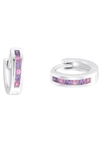 Paar Creolen Prinzessin Lillifee "2036437, 2036438, 2036439", bunt (silberfarben, rosa, lila, lila, rosa), Ohrringe, Damen, Silber 925 (Sterlingsilber), Paar Creolen, mit Zirkonia (synth.)