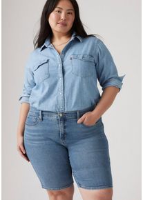 LEVI'S&reg; PLUS Shorts LEVI'S PLUS "PL SHAPING BERMUDA DA", Damen, Gr. 14 (46), N-Gr, camp denim short plus, Web, Obermaterial: 80% Baumwolle, 19% Polyester, 1% Elasthan, regular fit kniefrei, Hosen Shorts, Sommerhose im Five-Pocket Style