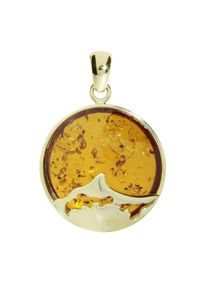 Kettenanh&auml;nger OSTSEE-SCHMUCK "- Fischland-Dar&szlig;-Zingst 25 mm - Gold 333/000 - Bernstein" Gr. 35, gold (gold 333, goldfarben, gelb), Schmuckanh&auml;nger, Damen, Gelbgold 333, Kettenanh&auml;nger