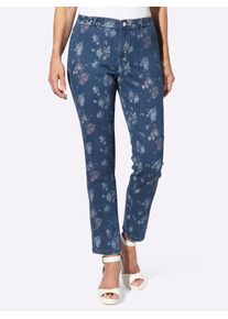 Bequeme Jeans Classic Basics, Damen, Gr. 46, Normalgr&ouml;&szlig;en, blau (blau, stone, washed), 81% Baumwolle, 17% Polyester, 2% Elasthan, gebl&uuml;mt, gemustert, mehrfarbig, lang, Jeans Bequeme Jeans