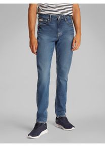 Tapered-fit-Jeans Calvin Klein Jeans "SLIM TAPER", Herren, Gr. 30, L&auml;nge 32, blau (denim medium), Denim/Jeans, Obermaterial: 99% Baumwolle, 1% Elasthan, unifarben, slim fit kn&ouml;chellang, Jeans Tapered-fit-Jeans, in mittelblauer Waschung
