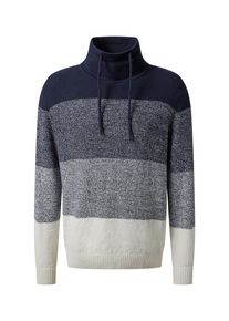 Strickpullover "Knit 1/1 Cowl neck b", Herren, Gr. 3XL, d'blau meliert, Strick, Obermaterial: 100% Baumwolle, Pioneer Authentic Jeans, meliert, normal h&uuml;ftbedeckend, Rundhals, Flachstrickb&uuml;ndchen, Pullover Strickpullover, mit Stehkragen und Colorblocking