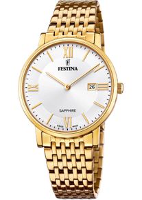 Quarzuhr Festina, gold (goldfarben, silberfarben), Armbanduhren, Damen, Quarzuhr, Armbanduhr, Herrenuhr, Damenuhr, Datum, Saphirglas, Swiss Made
