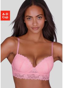Push-up-BH Vivance "Julia", Damen, Gr. 75, Cup B, hellpink, Spitze, Obermaterial: 60% Polyamid, 35% Polyester, 5% Elasthan, BHs Push-up-BH, aus Jacquardspitze in leichter Longform, sexy Dessous