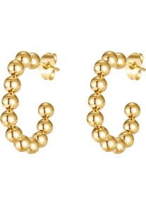 Paar Creolen Firetti "Schmuck Geschenk Edelstahl Ohrschmuck Ohrringe Bubble", gold (gelbgoldfarben), Ohrringe, Damen, Edelstahl, Paar Creolen